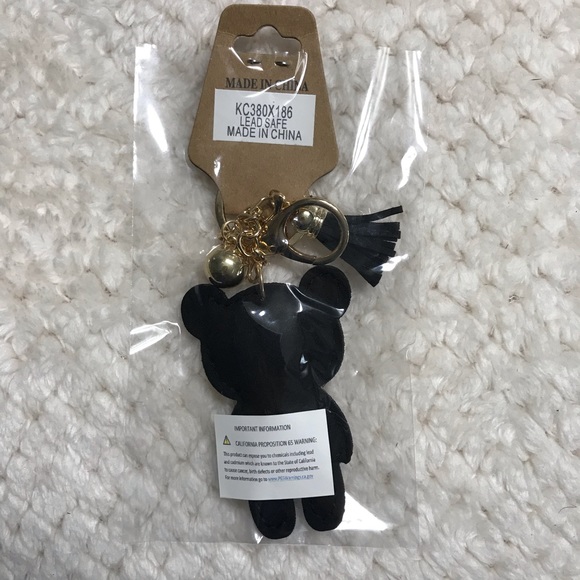 Rhinestone Panda Puffy Purse Charm Keychain - Picture 4 of 5